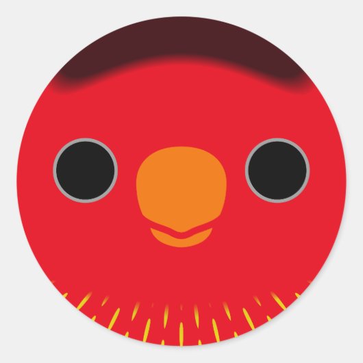 Sticker Rond Le visage d'un Lorikeet de fées (Devant)