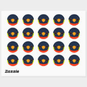 Sticker Rond Le visage d'un Lorikeet de Mitchell (Feuille)