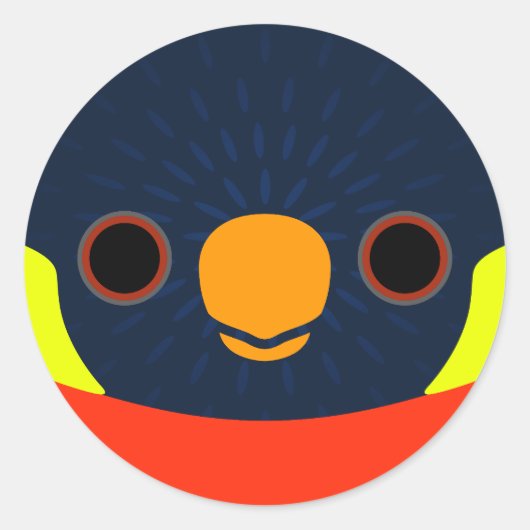 Sticker Rond Le visage d'un Lorikeet de Mitchell (Devant)