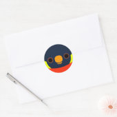 Sticker Rond Le visage d'un Lorikeet de Mitchell (Enveloppe)