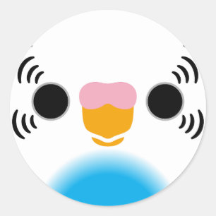 Sticker Rond Le visage d'un parrain bleu ciel