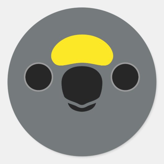 Sticker Rond Le visage d'un perroquet de Meyer (Devant)