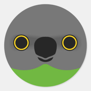 Sticker Rond Le visage d'un perroquet du Sénégal