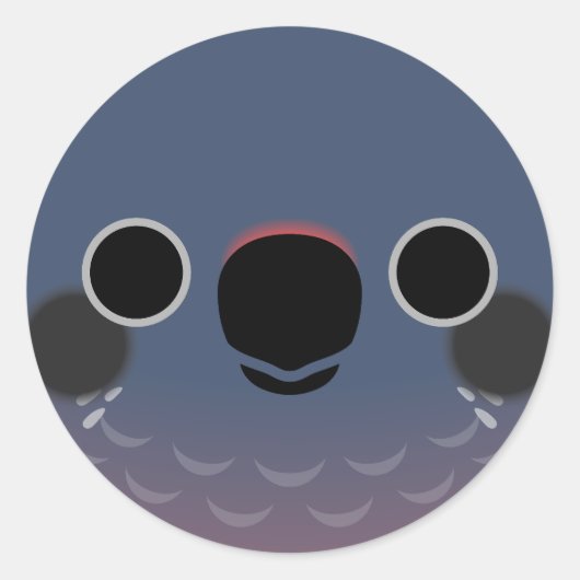Sticker Rond Le visage d'un perroquet Dusky (Devant)