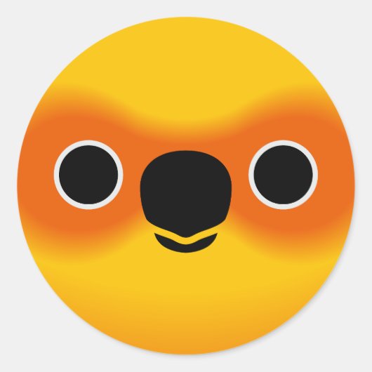 Sticker Rond Le visage d'un Sun Conure (Devant)