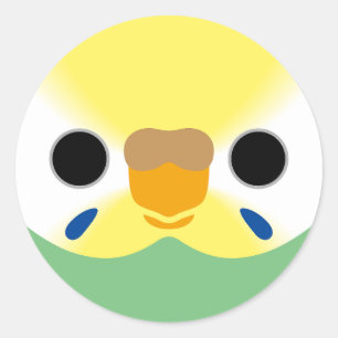 Sticker Rond Le visage d'une femelle arc-en-ciel pastel (vert)