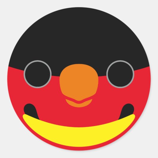 Sticker Rond Le visage d'une gloire à lit jaune (Devant)