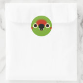 Sticker Rond Le visage d'une macaw à front rouge (Sac)