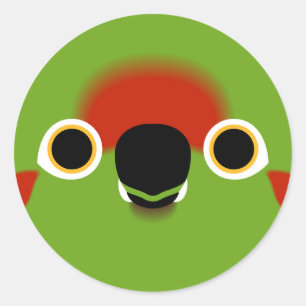 Sticker Rond Le visage d'une macaw à front rouge