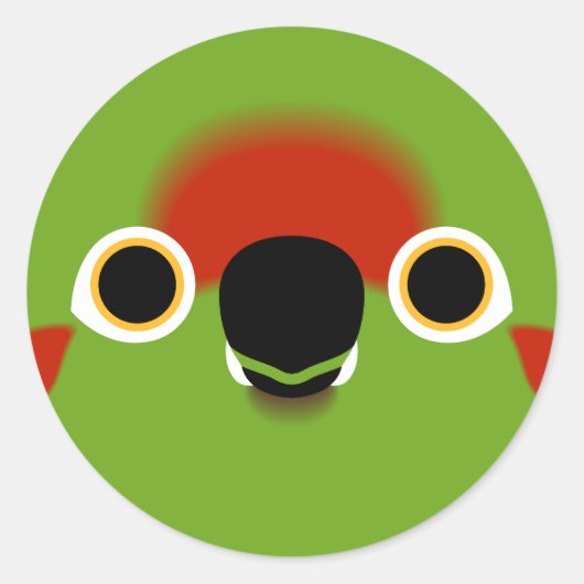 Sticker Rond Le visage d'une macaw à front rouge (Devant)