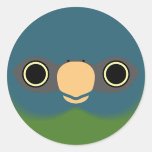 Sticker Rond Le visage d'une macaw à tête bleue