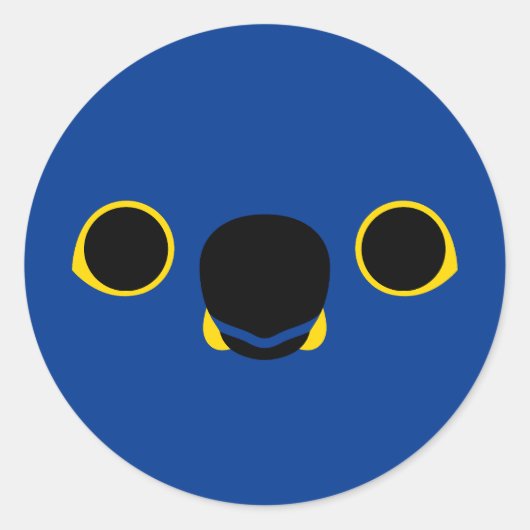 Sticker Rond Le visage d'une macaw Hyacinth (Devant)