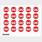 Sticker Rond Le visage d'une macaw Scarlet (Feuille)