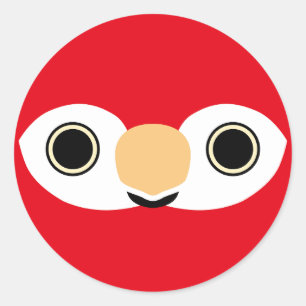 Sticker Rond Le visage d'une macaw Scarlet