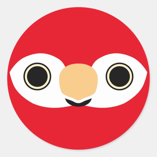 Sticker Rond Le visage d'une macaw Scarlet (Devant)