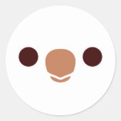 Sticker Rond Le visage d'une perruque de moine albinos (Devant)