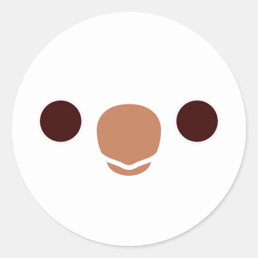 Sticker Rond Le visage d'une perruque de moine albinos (Devant)