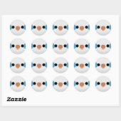 Sticker Rond Le visage d'une perruque de moine bleue (Feuille)