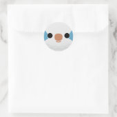 Sticker Rond Le visage d'une perruque de moine bleue (Sac)