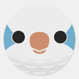 Sticker Rond Le visage d'une perruque de moine bleue