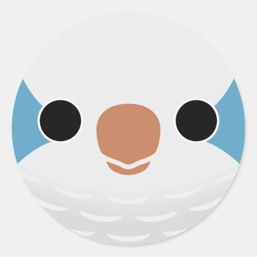 Sticker Rond Le visage d'une perruque de moine bleue (Devant)