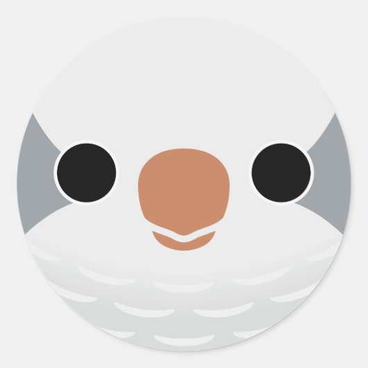 Sticker Rond Le visage d'une perruque de moine gris (Devant)