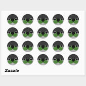 Sticker Rond Le visage d'une perruque verte (Feuille)