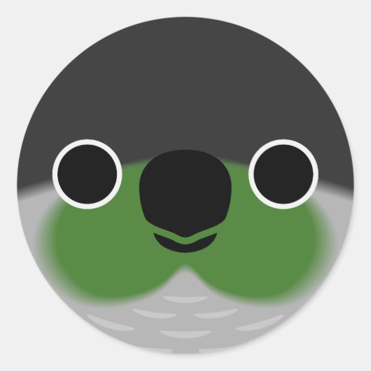 Sticker Rond Le visage d'une perruque verte (Devant)