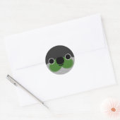Sticker Rond Le visage d'une perruque verte (Enveloppe)