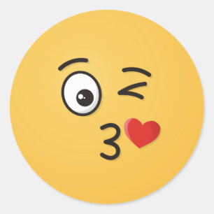 Sticker Rond Le visage Jetant un baiser