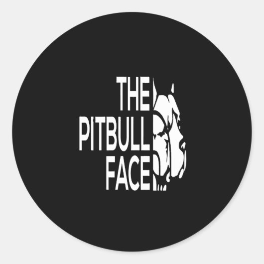 Sticker Rond Le visage Pitbull (Devant)