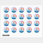 Sticker Rond Le volcan de Kawaii (Feuille)