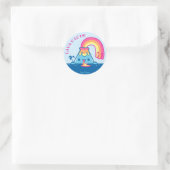 Sticker Rond Le volcan de Kawaii (Sac)