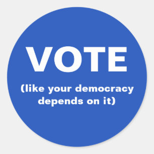 Sticker Rond Le vote comme votre démocratie dépend de lui ble