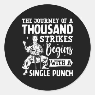 Sticker Rond Le Voyage D'Un Mille Grèves Commence Par Un Si