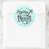 Sticker Rond Le voyage est ma thérapie (Sac)