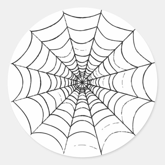 Sticker Rond Le Web d'un simple araignée (Devant)