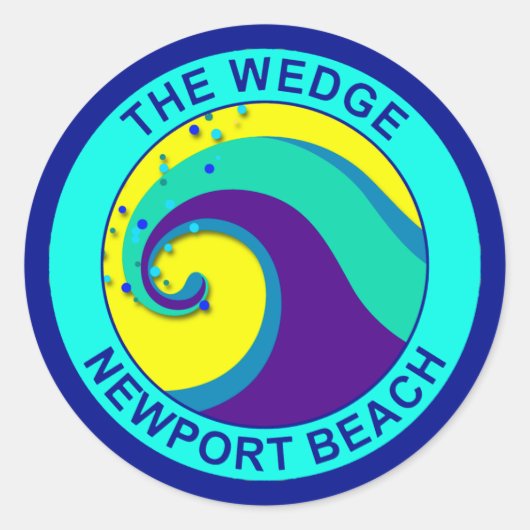Sticker Rond Le Wedge, Newport Beach (Devant)