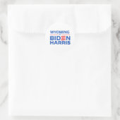 Sticker Rond Le Wyoming de Biden Harris (Sac)