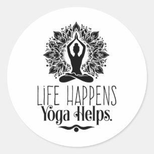 Sticker Rond Le Yoga Aide à Vivre Cadeaux de Motivation Mignons