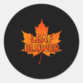 Sticker Rond Leaf Blower Autumn Funny Halloween Matching Couple (Devant)
