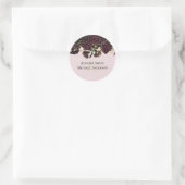 Sticker Rond LeahG BUDGET Dark PLUM Rose Mariage (Sac)