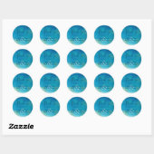 Sticker Rond LeahG BUDGET Mariage Océan bleu aquarelle (Feuille)