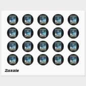 Sticker Rond Leakey Texas Total Solar Eclipse 2024 (Feuille)