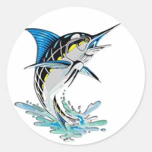 Sticker Rond Leaping Marlin