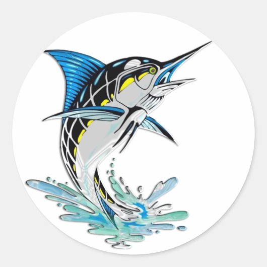 Sticker Rond Leaping Marlin (Devant)