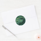 Sticker Rond L'EAU MENSONNE EN ÉTANG VERT par Claude Monet (Enveloppe)