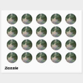 Sticker Rond L'EAU MENSONNE EN ÉTANG VERT ROSE par Claude Monet (Feuille)