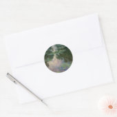 Sticker Rond L'EAU MENSONNE EN ÉTANG VERT ROSE par Claude Monet (Enveloppe)