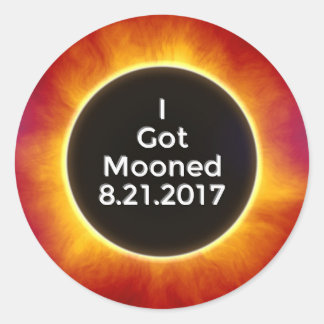Sticker Rond L'Éclipse Solaire Américaine A Été Moonée Août 21 